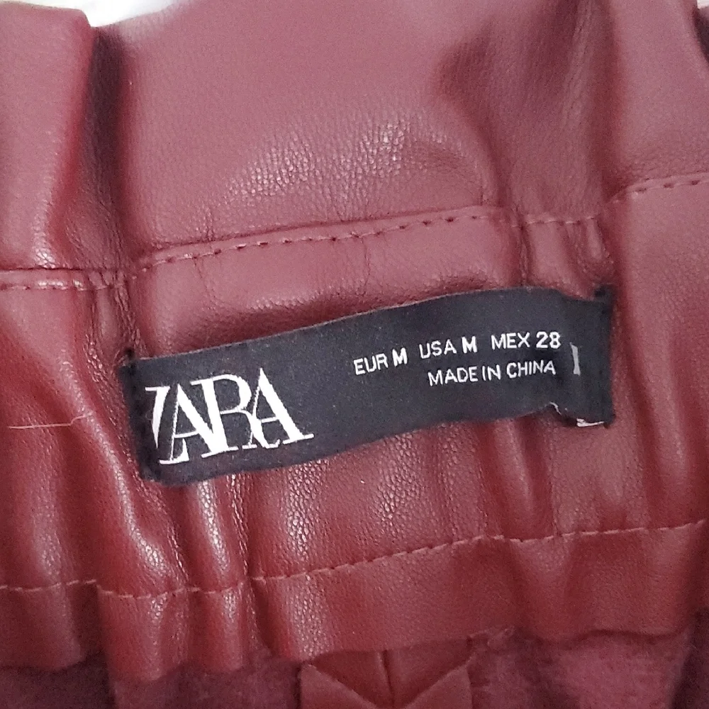 Zara Elegant Burgundy Women's Skirt M - Picture 3 of 6